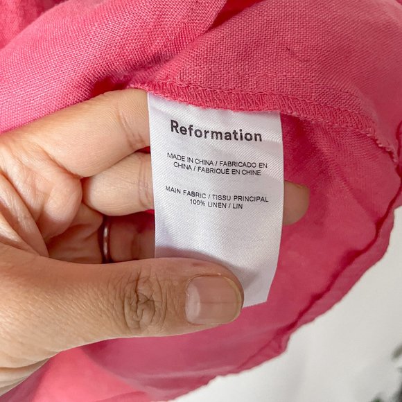 Reformation Aubree Linen Pink Mini Dress - Picture 10 of 10